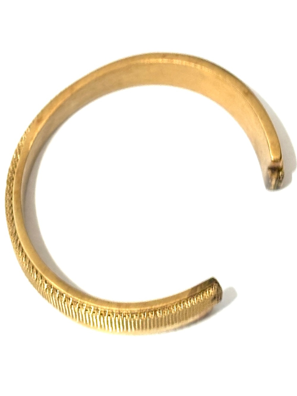 SKAGEN Gold Tone Mesh Crystal Rhinestone Open Cuff Bracelet Minimalist Modern - Picture 5 of 7